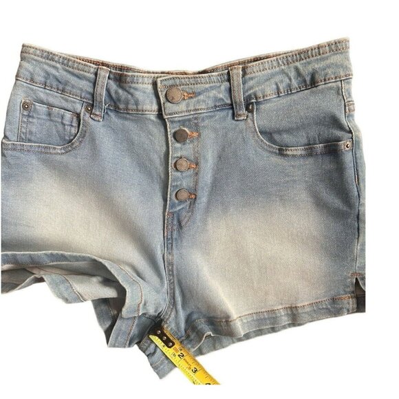 Roxy Women's High-Rise Stretch Button Fly Light Denim Slits Shorts Size 28 - Picture 15 of 15